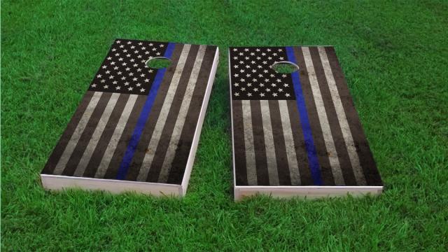 American Thin Blue Line Cornhole Game Set