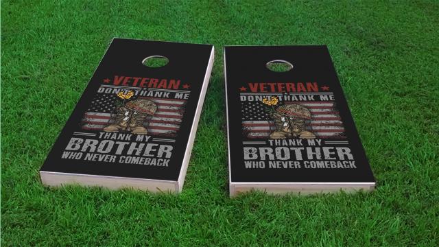 Veteran - Don't Thank Me Cornhole Game Set