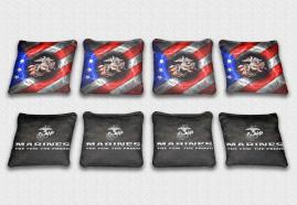 USMC - American Flag with Camo custom cornhole board bags.