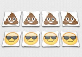 Emoji themed custom cornhole board design for game sets and prints/wraps.